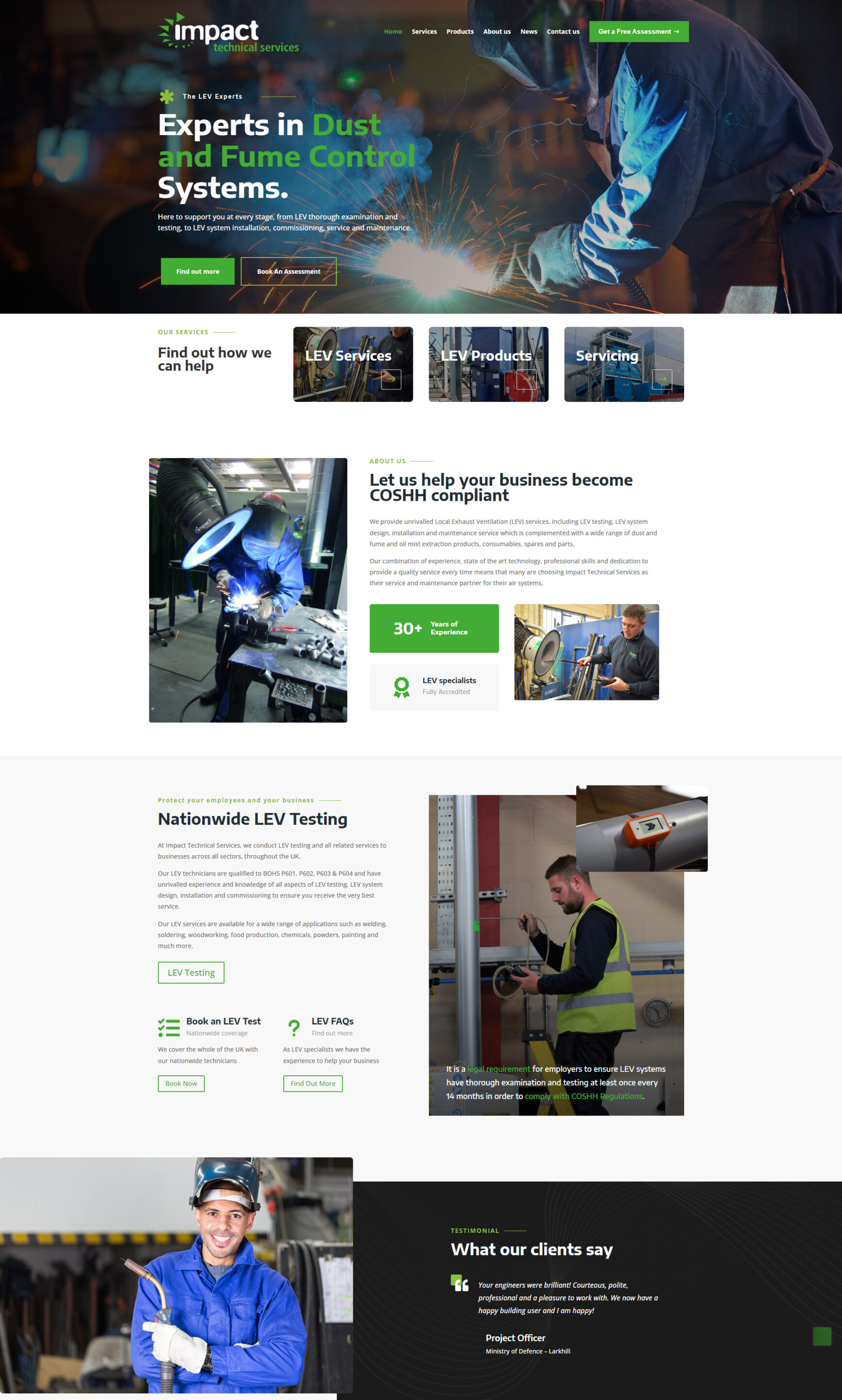 Impact Technical Services  B2B Website design