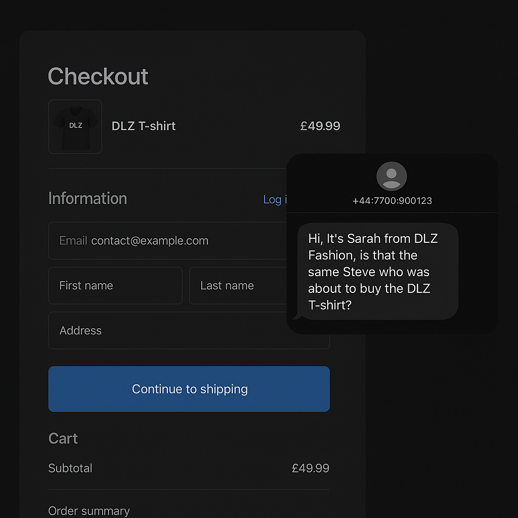 Shopify Checkout SMS AI cart recovery